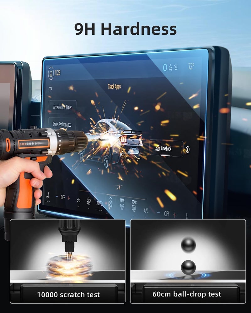 LANGBEAN Screen Protector for 2024 2025 Ford Mustang EcoBoost/GT 13.2" Center Touchscreen & 12.4" LCD Digital Screen, HD Clear, High Sensitivity, 9H Tempered Glass Car Navigation Screen Protector - Image 5